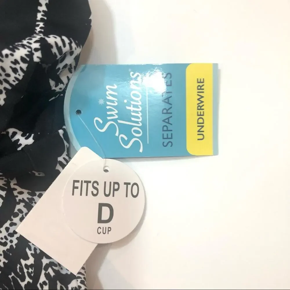 Swim solution leaves underwire tankini swim top